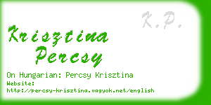 krisztina percsy business card